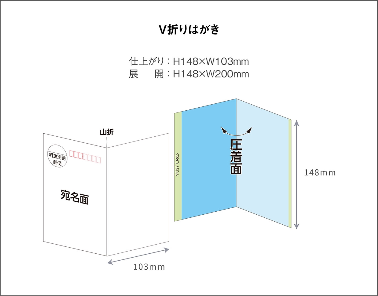 V折りはがき／100部